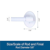 Kenney - Appliance Magnetic Curtain Rod, No-Drill Installation for Steel Surfaces, 5/8" Diameter, Adjustable 16"–28", Multi-Use for Windows, Doors & Appliances, White