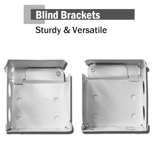 2PCS Mini Blind Brackets, Metal Window Blind Brackets, 2 inch White Window Blinds Headrail Holder Bracket for High Profile Blinds