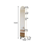 Decorative Luxurious Floor-Standing Coat Rack, Dressing Mirror Movable Rotating Full-Length for Bedroom for Living Room