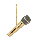 Broadway Gifts Co Polished Gold Tone Microphone - 3" Brass Hanging Ornament - Microphone Ornament - Gifts for Musicians & Singers