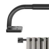 Curtain Rods for Windows 36 to 60 inch, 5/8" Blackout Wrap Around Curtain Rod Telescoping Adjustable for Sliding Door Bedroom Kitchen RV, Black (36"-63")