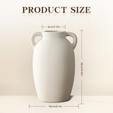 White Ceramic Vase-Boho Decorative Vase,Terracotta Tall Vases Decorative Pottery are Suitable for Decorating Living Rooms,Kitchens,and Bedrooms.