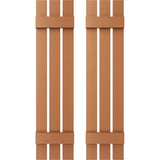 12 in. W x 39 in. H Builders Edge, TailorMade Three Board Spaced (2 Batten), Board-n-Batten Shutters, Includes Matching Installation Spikes (Per Pair), 471 - Treated Cedar