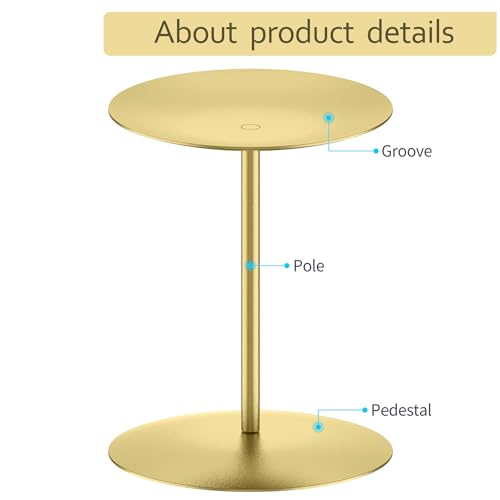 Gold Pillar Candle Holders, Reversible Set of 3