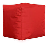 Gouchee Home Cube Brava Pouf Ottoman Foot Rest - Red - Modern Square Bean Bag Chair with Water Repellent Fabric - Floor Pouf for Living Room, Bedroom or Patio - Foot Rest forOutdoor
