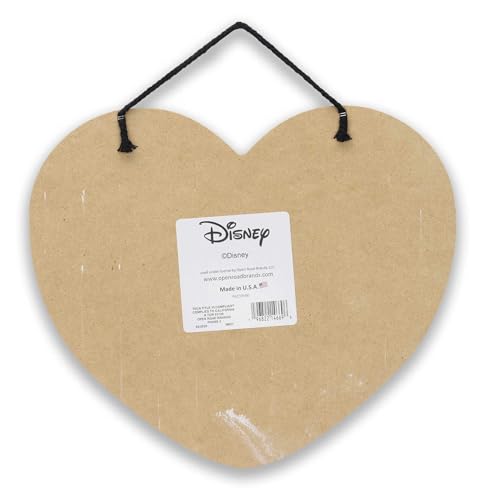 Open Road Brands Disney Minnie Mouse Heart Hanging Wood Sign - Cute Pink Minnie Mouse Decor for Kids' Bedroom or Nursery