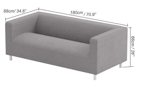 The Beige Klippan Loveseat Cover Replacement is Compatible with IKEA Klippan Loveseat Slipcover, A Sofa Cover Replacement (Faux Leather Black)
