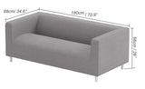 The Beige Klippan Loveseat Cover Replacement is Compatible with IKEA Klippan Loveseat Slipcover, A Sofa Cover Replacement (Faux Leather Black)