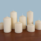 Stonebriar Unscented Pillar Candles – 65 Hour Burn Time, Long-Lasting Wax Candles for Weddings, Holidays, Home Décor & Special Events, Pack of 3, Ivory, 3" x 6"