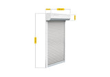 Schellenberg 39065 Stem Roller Shutter Set for Windows, Mini Roller Shutter System, 95 x 120 cm, White/Grey, External Roller Shutters 45° Aluminium Stem Box, with Guide Rails, PVC Roller Shutter