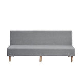 Armless Futon Cover, Armless Sofa Cover, Washable Futon Slip Cover with Elastic Bottom for Kids Pets-Light Grey