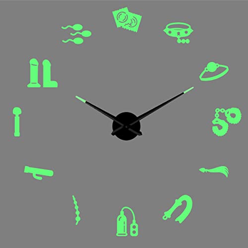 Sex Toys DIY Creative Different Frameless Luminous Wall Clock Home Decoration Modern Gifts（47 inch）