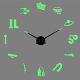 Sex Toys DIY Creative Different Frameless Luminous Wall Clock Home Decoration Modern Gifts（47 inch）