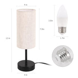 Small Table Lamp, Bedside Table Lamp for Bedroom, Lamp for Nightstand with Linen Fabric Shade, Minimalist Modern Desk Lamp for Living Room Office Dorm Kids Room