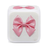 Pink Bow Alarm Clock Night Light Alarms for Bedroom Smart Digital Alarm Clock LED Display Clocks with 7 Colorful Ambient Lights Sleep Timer for Heavy Sleepers Simple Operation