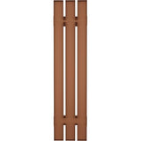 12 in. W x 39 in. H Builders Edge, TailorMade Three Board Spaced (2 Batten), Board-n-Batten Shutters, Includes Matching Installation Spikes (Per Pair), 471 - Treated Cedar