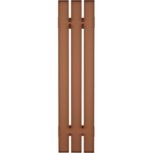 12 in. W x 48 in. H Builders Edge, TailorMade Three Board Spaced (2 Batten), Board-n-Batten Shutters, Includes Matching Installation Spikes (Per Pair), 471 - Treated Cedar