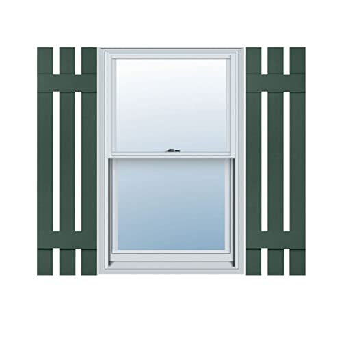 Mid America 00031235004 Standard Size Three Board Spaced Vinyl Shutters, w/Installation Shutter-Lok's & Matching Screws (Per Pair), 004, 12'W x 35'H, Wedgewood Blue