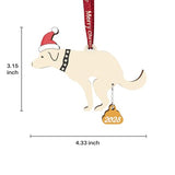 Funny Christmas Ornaments 2025 - Dog Ornaments for Christmas Tree, Naughty Hilarious Hanging Christmas Ornaments,Fun Ornaments for Adults Family Friends Exchange Gag Gifts(Wooden lab)