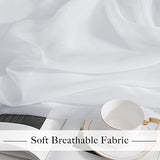 RYB HOME White Sheer Curtains 96 inches Long 4 Panels Set for Living Room, Light Filtering Voile Window Drapes with Grommet for Bedroom, W 54" x L 96"