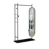 Decorative Marble Floor-Length Full-Length Mirror Coat Rack for Bedroom Multi-Functional Dressing for Living Room(Black)