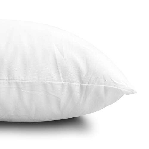 EDOW Throw Pillow Inserts, Set of 2 Lightweight Down Alternative Polyester Pillow, Couch Cushion, Sham Stuffer, Machine Washable. (White, 12x12)