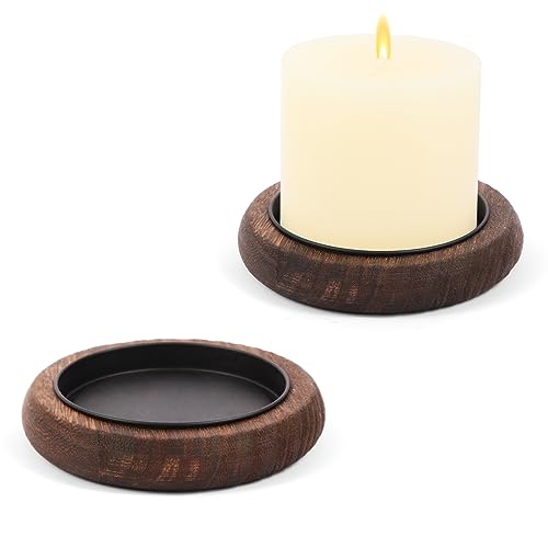 Hatway Wood Candle Holders for Pillar Candles