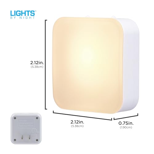 Lights by Night Night Lights Plug into Wall, Dimmable, Tunable White, 4-Pack, LED Plug in Nightlight, Dusk to Dawn Sensor, Adults, Kids Room, Bedroom, Bathroom, Nursery, Hallway, Kitchen, 82180