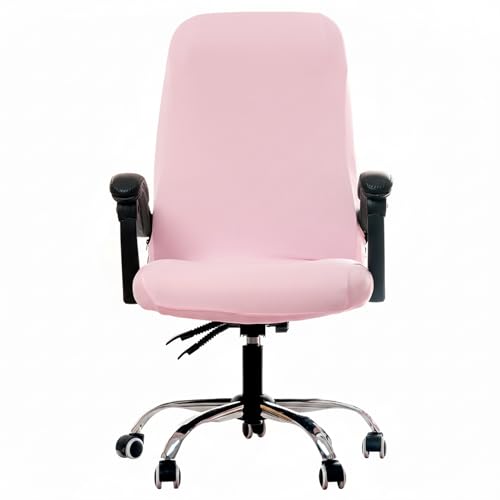 WOMACO Printed Office Chair Covers, Stretch Computer Chair Cover Universal Boss Chair Covers Modern Simplism Style High Back Chair Slipcover - Pink, X-Large