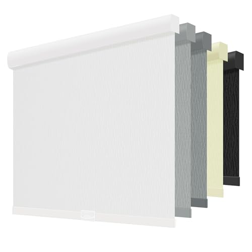 ChrisDowa Cordless Blackout Roller Shades for Windows, Striped Free-Stop Window Blinds with Privacy, Thermal Insulated Window Shades for Home, Office and Door. White, 20" W x 72" H