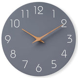 Mosewa Wall Clock 12 Inch Gray Silent Non Ticking Battery Operated Modern Simple Clock Decorative for Kitchen Home Bedroom Bathroom Office Living Room