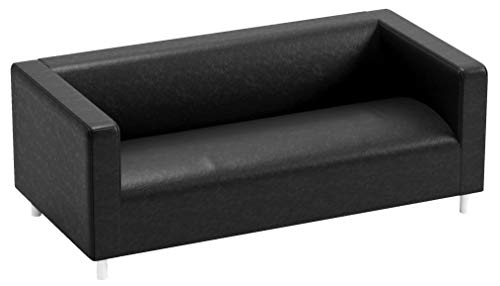 The Beige Klippan Loveseat Cover Replacement is Compatible with IKEA Klippan Loveseat Slipcover, A Sofa Cover Replacement (Faux Leather Black)