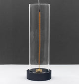Incense Holder for Sticks,Modern Incense Stick Holder with Glass Ash Catcher[Anti ash Flying], Incense Burner Holder,Zen Glass Incense Holder,for Spa Home Decor Yoga Meditation[Black]