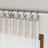 1.25 Inch Curtain Rings with Hooks, 24 Pack Bronze Metal Drapery Rings with Pins Fits Up to 1" Curtain Rods