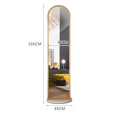 Decorative Home Bedroom Floor-Standing Dressing Mirror Full-Length Hanging Clothes Hanger Integrated 360° Rotating Light Luxury Fitting for Living Room