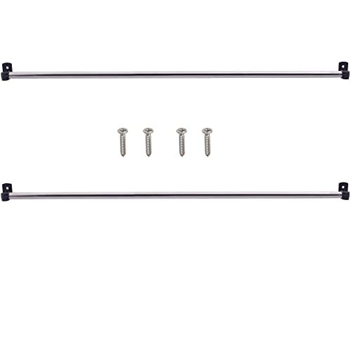 YYST Type A 16" to 39.5" Swivel End Window Curtain Sash Rod for Top & Bottom Doors & Sidelights Petite Café Sidelight Rods W Screws (Black-2)