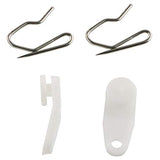 E-outstanding 50 Sets White Plastic Traverse Rod Slides Rail Glider and Metal Curtain Hooks Window Curtain Accessories
