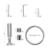 OOTSR Wall Mount Children's Art Projects Display Curtain Rod Set - Stainless Steel Photo Hanging Clothesline Window Curtain Tension Wire Multi-purpose Crafts Organizer (5 Meter)