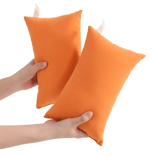 NTBAY Tiny Pillows, Down Alternative 7"x11" Microfiber Mini Pillow for Travel, Pets, Soft Machine Washable Small Pillows for Neck, Wrist, Lumbar and Knee, Orange