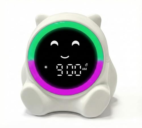 LIVEVIE Pali Kids Sleep Training Clock with Visual Countdown Ring, Reward Drawer, Night Light, Sound Machine, App Control, Custom Routines, Battery Backup, OK to Wake Toddler Alarm