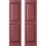 Builders Edge 14.75 in. W x 35 in. H Builders Edge, Standard Two Equal Panels, Raised Panel Shutters, Includes Matching Installation Spikes (Per Pair), 078 - Wineberry
