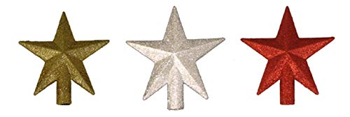 Kurt Adler H9766 4" Petite Treasures Red Glittered Mini Star Christmas Tree Topper - Unlit