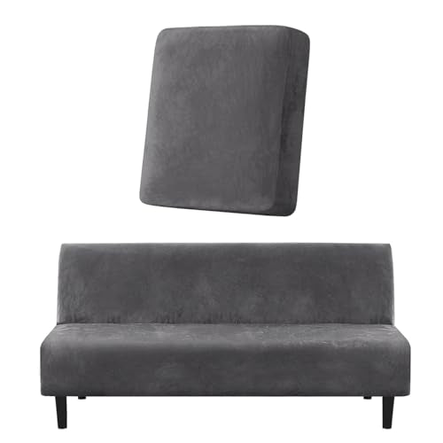 H.VERSAILTEX 1 Piece Sofa Cushion Covers Bundle Armless Futon Cover, Grey