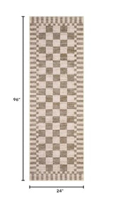 GarveeHome 2x8 Checkered Kitchen Runner Rug for Hallway Non Slip Washable