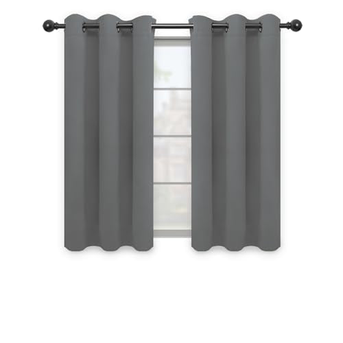 Easy-Going Blackout Curtains for Bedroom, Solid Thermal Insulated Grommet and Noise Reduction Window Drapes, Room Darkening Curtains for Living Room, 2 Panels(42x63 in, Gray)