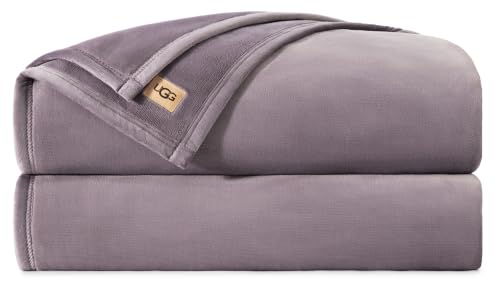 UGG Coco Queen Bed Blanket, Warm Fleece Blanket, 90" x 92", Purple (Shadow)