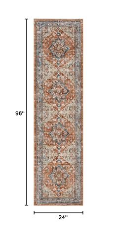 Runner Rug for Hallways Non Slip Washable Boho 2x8 Hallway Low Pile Throw Rugs Vintage Carpet Runners for Entry Way, Kitchen, Laundry Room, Bathroom