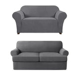 PrinceDeco Stretch Loveseat Sofa Cover Bundle T Cushion Loveseat Slipcover, Gray