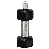 Old World Christmas Dumbbell Glass Blown Ornament for Christmas Tree, Handcrafted Holiday Decoration, Sport Collection