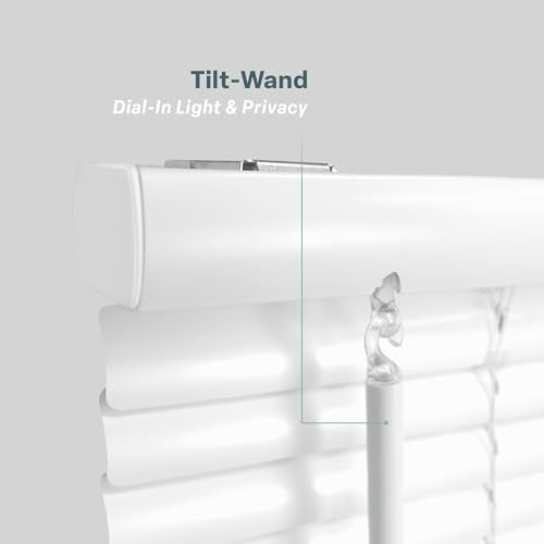 REGAL estate QuickInsta MagMount No Tools No Drill Cordless 1" Magnet Mini Blinds for Metal Steel Doors, 25" W x 42" H, White